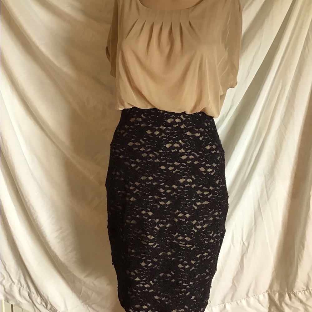 Silk Enfocus Studio dress with Lacey  Blue bottom